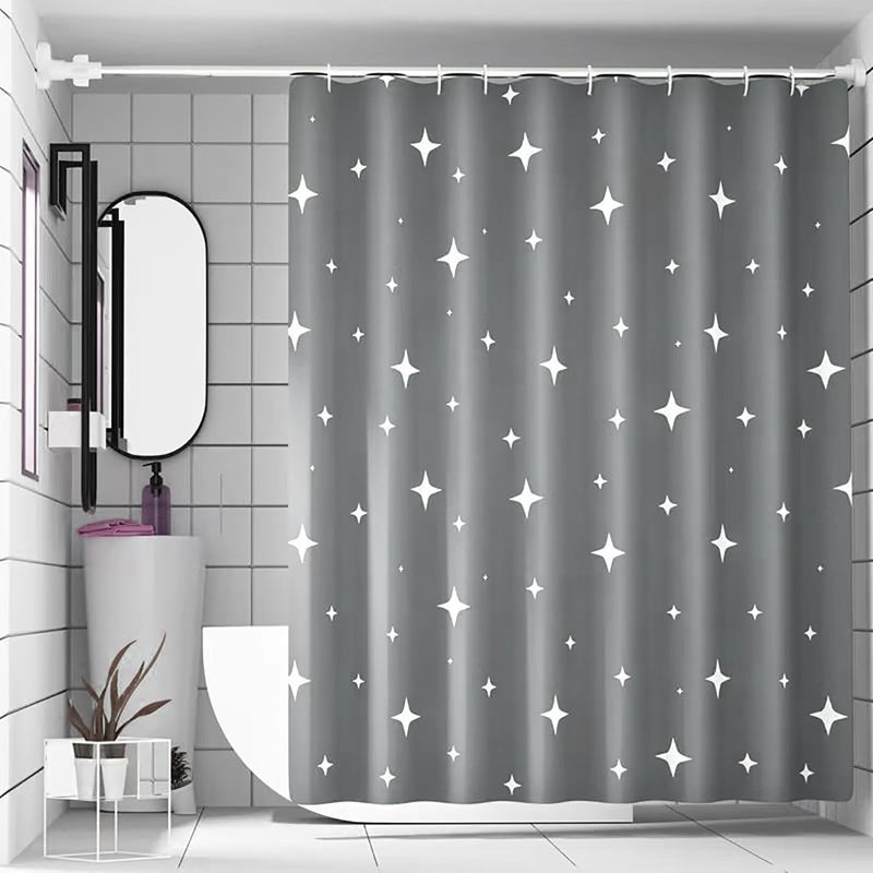 TIKABC Shower Curtain Liner, 4G PEVA Shower Liner, Plastic Waterproof Shower Curtains, with Grommet Holes and 3 Magnetic Weights(Dreamy Grey) - Image 1
